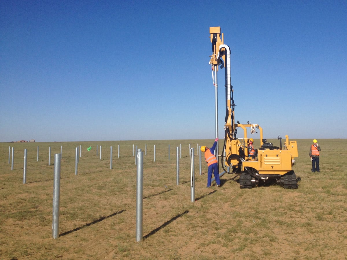 Vermeer PD10 solar pile driver array installation Australia