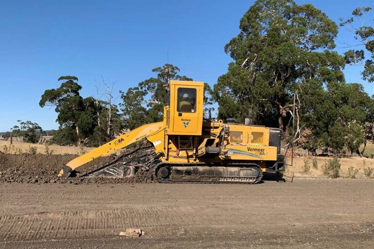 Vermeer T755 track trencher onsite with WEA Group
