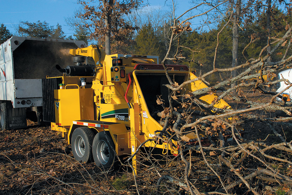 BC2100XL Brush Chipper in use